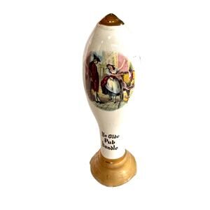 Ye Olde Pub Handle Novelty Ceramic Collectible Depicting Street Vendor and Gent